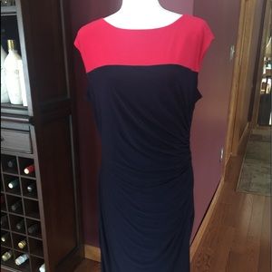 Chaps ladies dress, size XL, blue/red.
